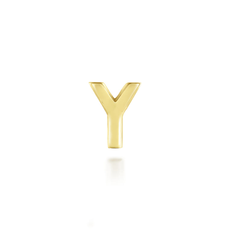 14K Yellow Gold Diamond Y Initial Locket Charm - 0.03 ct - Shot 2