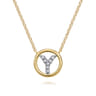 14K Yellow Gold Diamond Y Initial Pendant Necklace - 0.04 ct