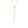 14K Yellow Gold Diamond Y Knot Necklace - 0.11 ct