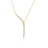 14K Yellow Gold Diamond Y Necklace - 0.32 ct