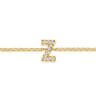 14K Yellow Gold Diamond Z Initial Chain Bracelet - 0.06 ct