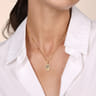 14K Yellow Gold Diamond and Blue Sapphire Bujukan Hamsah Charms With Detachable Bail - 0.15 ct