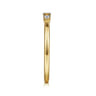 14K Yellow Gold Diamond and Blue Sapphire Stackable Ring - 0.03 ct