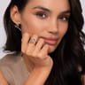 14K Yellow Gold Diamond and Blue Topaz Easy Stackable Ring - 0.2 ct