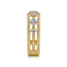 14K Yellow Gold Diamond and Bujukan Bead Easy Stackable Ring - 0.3 ct
