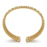 14K Yellow Gold Diamond and Bujukan Beads Cuff Bangle Bracelet - 1.3 ct