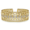 14K Yellow Gold Diamond and Bujukan Beads Cuff Bangle Bracelet - 1.3 ct