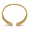14K Yellow Gold Diamond and Bujukan Beads Cuff Bangle Bracelet - 1.3 ct