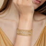 14K Yellow Gold Diamond and Bujukan Beads Cuff Bangle Bracelet - 1.3 ct