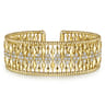 14K Yellow Gold Diamond and Bujukan Beads Cuff Bangle Bracelet - 1.3 ct