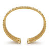 14K Yellow Gold Diamond and Bujukan Beads Cuff Bangle Bracelet - 1.3 ct
