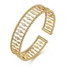14K Yellow Gold Diamond and Bujukan Beads Cuff Bangle Bracelet - 0.75 ct