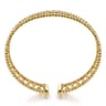 14K Yellow Gold Diamond and Bujukan Beads Cuff Bangle Bracelet - 0.75 ct