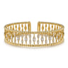 14K Yellow Gold Diamond and Bujukan Beads Cuff Bangle Bracelet - 0.75 ct