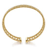14K Yellow Gold Diamond and Bujukan Beads Cuff Bangle Bracelet - 0.75 ct
