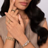 14K Yellow Gold Diamond and Bujukan Beads Wide Band Ring - 0.3 ct