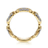 14K Yellow Gold Diamond and Chain Link Ring - 0.25 ct
