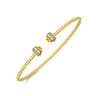 14K Yellow Gold Diamond and Citrine Bujukan Open Bangle - 0.2 ct