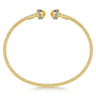 14K Yellow Gold Diamond and Citrine Bujukan Open Bangle - 0.2 ct