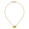 14K Yellow Gold Diamond and Citrine Emerald Cut Necklace With Flower Pattern Gallery - 0.5 ct
