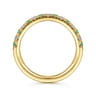Straight Wedding Ring in 14k Yellow Gold with Round Emerald at Gabriel & Co.