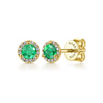14K-Yellow-Gold-Diamond-and-Emerald-Halo-Stud-Earrings1