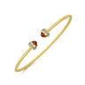 14K Yellow Gold Diamond and Garnet Bujukan Open Bangle - 0.2 ct