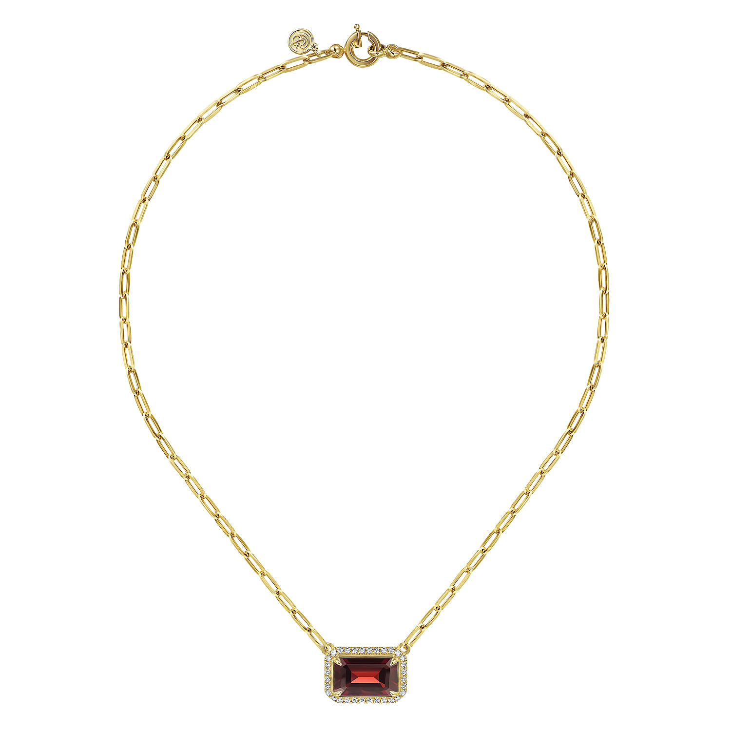 Lenue(レヌー)香りジュエリー☆14KGOLD emeraldcut necklace_2色 14K Yellow Gold Diamond and Citrine Emerald Cut Necklace