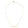 14K Yellow Gold Diamond and Half Cube Bar Necklace - 0.05 ct