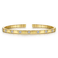 14K-Yellow-Gold-Diamond-and-Half-Cube-Cuff-Bangle-Bracelet1