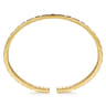 14K Yellow Gold Diamond and Half Cube Cuff Bangle Bracelet - 0.14 ct
