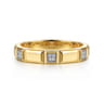 14K Yellow Gold Diamond and Half Cube Stackable Ring - 0.08 ct