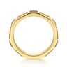 14K Yellow Gold Diamond and Half Cube Stackable Ring - 0.08 ct