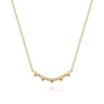 14K Yellow Gold Diamond and Heart Bar Necklace - 0.05 ct