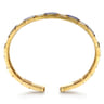 14K Yellow Gold Diamond and Lapis Bangle Bracelet - 0.14 ct