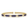 14K Yellow Gold Diamond and Lapis Bujukan Bangle - 0.21 ct