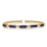 14K Yellow Gold Diamond and Lapis Bujukan Bangle - 0.21 ct