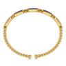 14K Yellow Gold Diamond and Lapis Bujukan Bangle - 0.21 ct