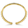 14K Yellow Gold Diamond and Malachite Bangle Bracelet - 0.07 ct