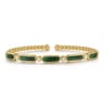14K Yellow Gold Diamond and Malachite Bujukan Bangle - 0.21 ct