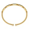 14K Yellow Gold Diamond and Malachite Bujukan Bangle - 0.21 ct