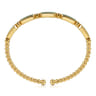 14K Yellow Gold Diamond and Malachite Bujukan Bangle - 0.21 ct