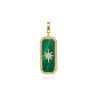 14K Yellow Gold Diamond and Malachite Bujukan Medallion Pendant With Detachable Bail - 0.13 ct