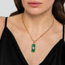 14K Yellow Gold Diamond and Malachite Bujukan Medallion Pendant With Detachable Bail - 0.13 ct