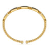 14K Yellow Gold Diamond and Onyx Bujukan Bangle - 0.21 ct