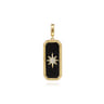 14K Yellow Gold Diamond and Onyx Bujukan Medallion Pendant With Detachable Bail - 0.13 ct