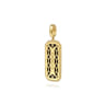 14K Yellow Gold Diamond and Onyx Bujukan Medallion Pendant With Detachable Bail - 0.13 ct