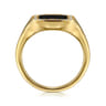 14K Yellow Gold Diamond and Onyx Mens Ring in High Polished Finish - 0.21 ct