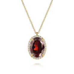 14K-Yellow-Gold-Diamond-and-Oval-Shape-Garnet-Necklace-With-Flower-Pattern-J-Back1