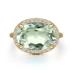 14K-Yellow-Gold-Diamond-and-Oval-Shape-Green-Amethyst-Ladies-Ring-With-Flower-Pattern-Gallery1